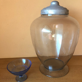 ビンテージガラス壺アンティーク硝子ポット