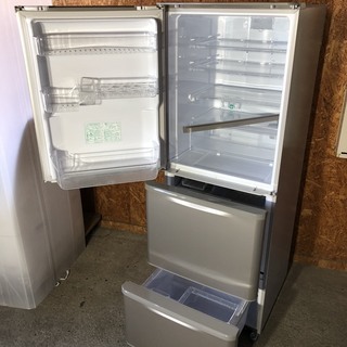 シャープ 両開き3ドア冷蔵庫 2017年美品シルバー 350L