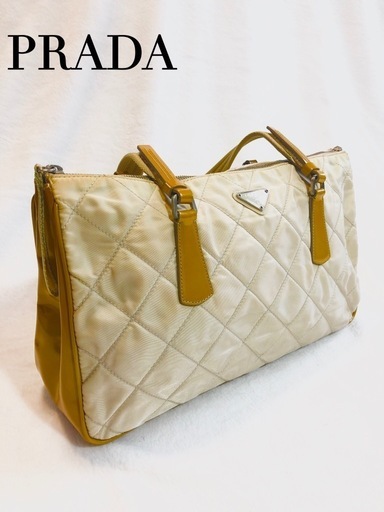 PRADA　シャンパンゴールド　珍しいキルトバッグ