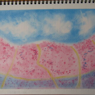 ゆるりと3色パステル画ワークショップ in ウェルカフェ（イメージの木を描く。） - 高崎市