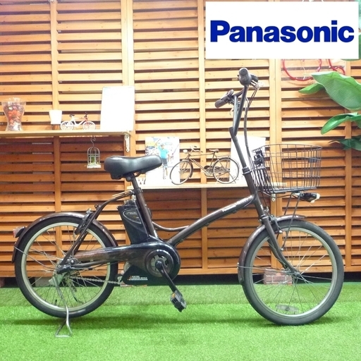 電動自転車 パナソニック シュガードロップ 20インチ 新基準 ミニベロ LEDライト 小径車 ブラウン 中古 Panasonic Sugar Drop 茶