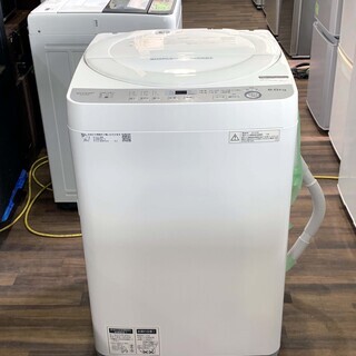 苫小牧バナナ】2018年製 シャープ/SHARP 6.0kg 洗濯機 ES-GE6B-W 