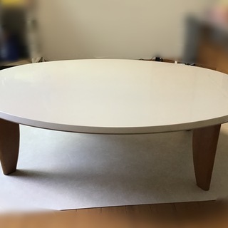 [受付停止]白 楕円形 ローテーブル 