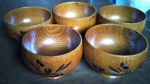 うるし塗り　漆器５客セット