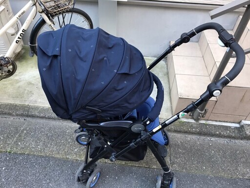 美品　アップリカ Aprica 両対面  ハイシートベビーカー ブルー 新生児