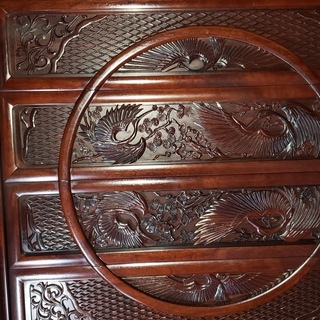 紫檀　無垢材のくり抜き仏壇