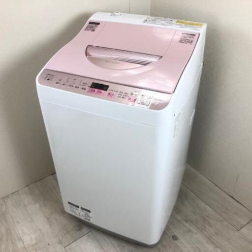 中古 高年式 洗濯5.5kg 乾燥3.5kg 全自動洗濯乾燥機 シャープ ES-TX5A 2017年製造 ピンク 単身用 一人暮らし用 完全乾燥 新生活家電 6ヶ月保証付き