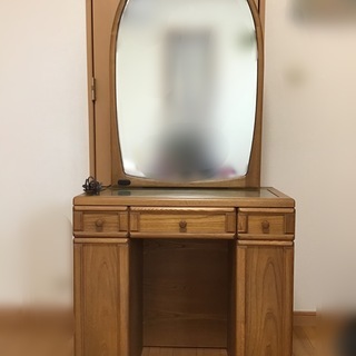 【無料】鏡台 鏡付きドレッサー 木材