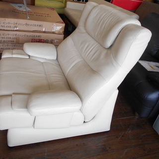カリモク 本革リクライニングソファー『良品中古』【リサイクル