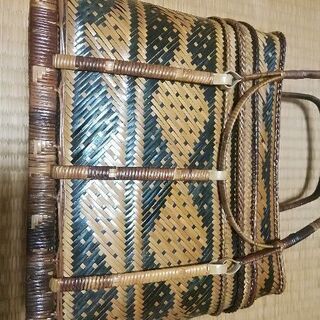インドネシア風竹編みかご風バッグ
