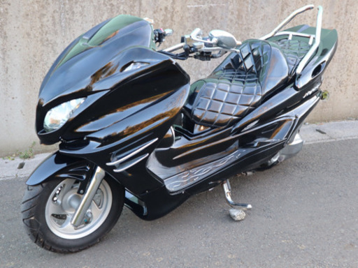 【YAMAHA マジェスティ】オールブラック！！人気のスピ4、カチ上マフラー！！ YAMAHA マジェスティ】オールブラック！！人気のスピ4、カチ上マフラー