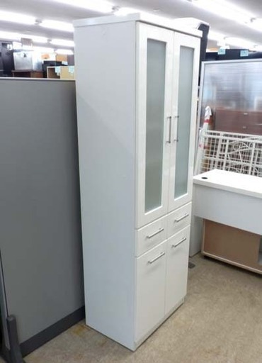 食器棚 ホワイト スリム 幅59cm 奥行42cm 高さ180cm キッチン収納 ペイペイ対応 札幌市西区西野