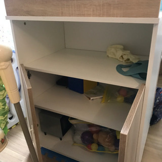 収納棚オムツ台付きベビーベッド（シングルベッド変換可)