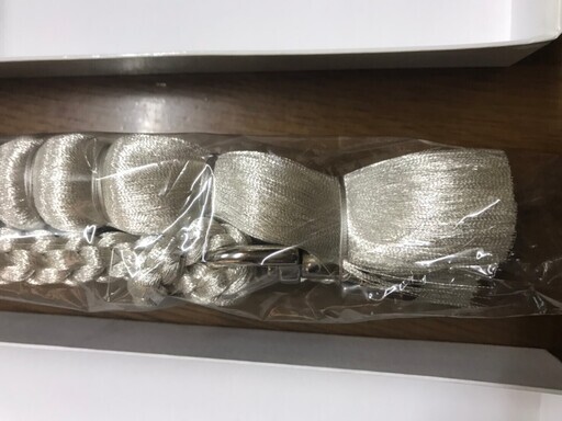 レア未使用 手組み高級引き綱 銀 犬用 購入 リード 展覧会 平紐 