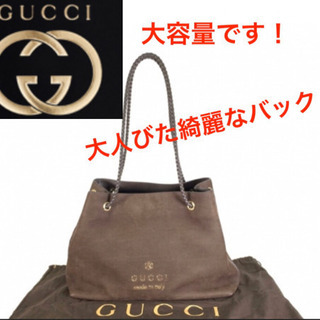 グッチ レザー ショルダーバッグ ダークブラウン