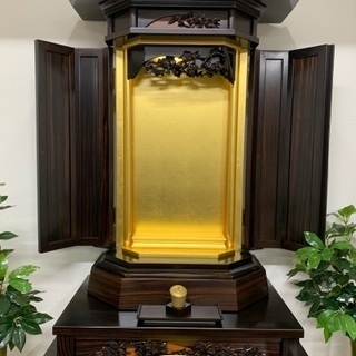 創価学会 仏壇　3尺本黒檀収納式桜樹