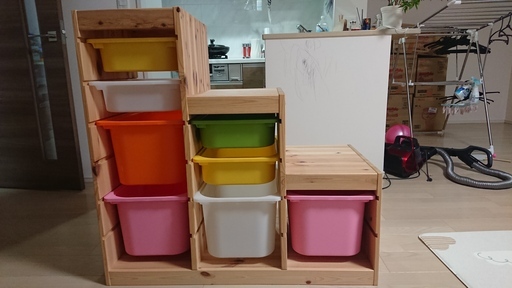 中古 Ikea イケア Trofast トロファスト 階段 収納棚 おもちゃ収納 収納ケース8個付 Ssibbbong 若江岩田の収納 家具 子供部屋用収納 の中古あげます 譲ります ジモティーで不用品の処分