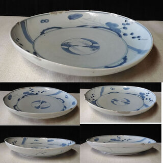 c655 古伊万里 くらわんか皿 染付 c655 古伊万里 くらわんか皿 染付