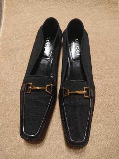 GUCCI★黒ナイロンに革のスタイルローファー★