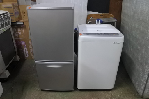 国産 格安 セット 冷蔵庫 洗濯機 16年式 Panasonic NR-B148W-S 138L Panasonic NA-F50B9 5kg 洗い 単身サイズ エリア格安配達
