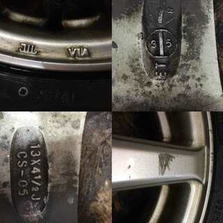 【DUNLOP ENASAVE EC203 155/80R13】夏タイヤ 4本【PRD VZ 社外 13インチ 4.5J4HPCD100+35】ヴィッツ パッソ等 (VTN128) クレジットカード QR決済可能