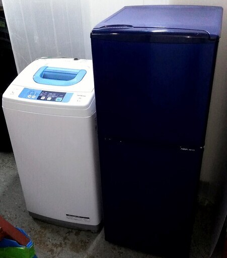 配達設置 生活家電セット　ブルー系セット　冷蔵庫　洗濯機　スリムコンパクト