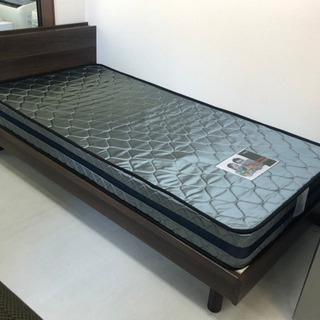 リサイクルサービス八光】幅98㎝ ダークブラウン 木製シングルベッド