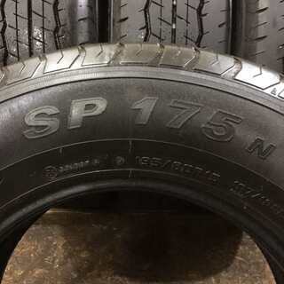 DUNLOP SP175N 195/80R15 107/105L LT 15インチ 夏タイヤ 4本 2016年製 バリ溝 ハイエース キャラバン等　(TG242) クレジットカード QR決済可能