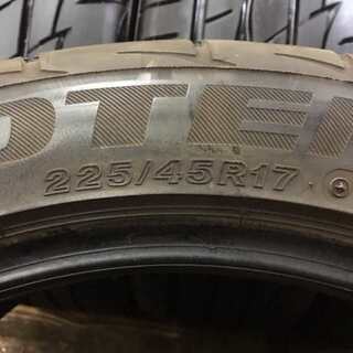 BS POTENZA Adrenalin RE003 225/45R17 17インチ 夏タイヤ 4本 2015年製 バリ溝 レクサス IS ベンツ Aクラス Cクラス等　(TG244) クレジットカード QR決済可能