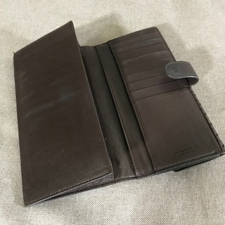 ボッテガヴェネタ イントレチャート チョコレートブラウンレザー 長財布