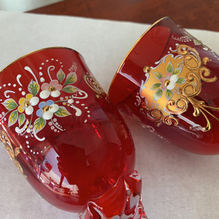 ベネチアングラス、カップ&ソーサー 豪華8客セット