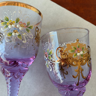 ベネチアングラス、カップ&ソーサー 豪華8客セット-最後のお