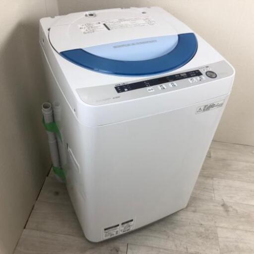 中古 5.5kg 全自動洗濯機 風乾燥 シャープ ES-GE55P-A ブルー系 2014年製造 単身用 新生活家電 一人暮らし用 6ヶ月保証付き