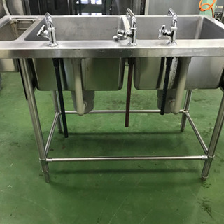 業務用二槽シンク　幅1200x奥行600x高さ843