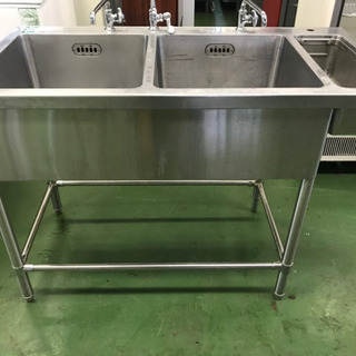 業務用二槽シンク　幅1200x奥行600x高さ843