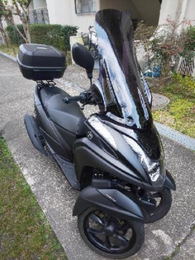 トリシティ155  自賠責2年半、スクリーン、リアボックス、バイクカバー付