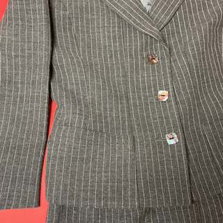 クロエ グレー ストライプ ロングスカート スーツ XL レディース