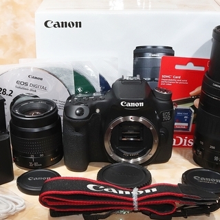 ★極上美品＆すぐ使えるSD付き★キヤノン 70D 超望遠300mm ダブルズームセット EOS デジタル一眼 キヤノン CANON 70D ダブルズーム 中古 Wi-Fi搭載
