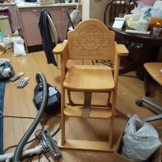 木製椅子　ワンタッチベビーハイチェア0円