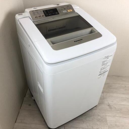 中古 9.0kg 全自動洗濯機 パナソニック NA-FA90H1 2014年製 即効泡洗浄 エコナビ搭載 シャンパン 大容量 世帯向け 希少 人気 6ヶ月保証付き