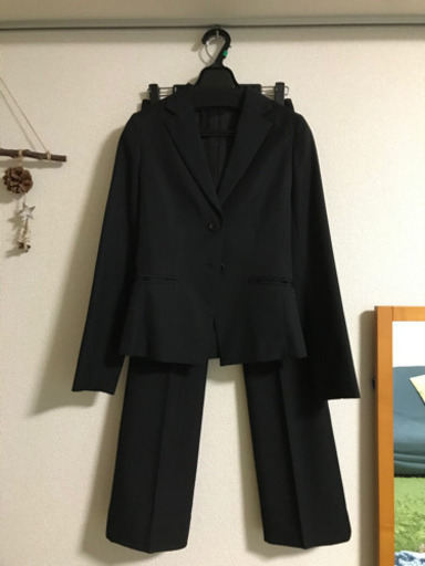 【希少・小さいサイズ】クリスタルシルフ　パンツスーツ　2ボタン　ブラック　3〜5号サイズ　34/32サイズ