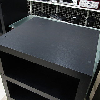札幌市清田区 オーディオラック 4段 木製 黒 H115cm×W66cm×D56cm 中古 ...