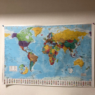 世界地図　壁貼りタイプ