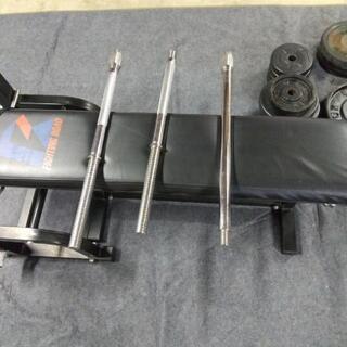 ベンチプレス台バーベルシャフトプレートダンベルセット