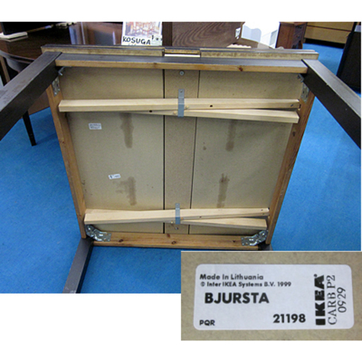 北欧家具【IKEA 伸長式テーブル BJURSTA】幅90/168cm ダークブラウン
