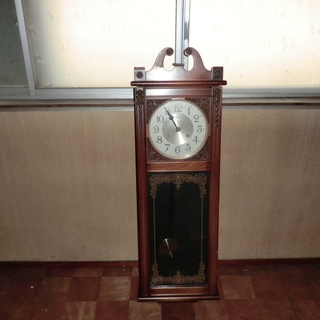 完動・美品〉Knight時計社 宮型ゼンマイ振り子時計 ボンボン時計古時計