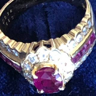 Z世代にもピッタリお洒落 オリジナル バンクリフ風 ルビーリング D