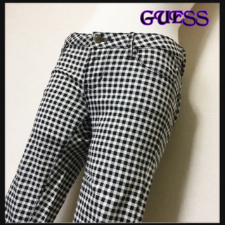 ご購入者様決定［GUESS ®️JEANS］ギンガムチェック  スキニー ストレートパンツ白黒 ご購入者様決定［GUESS ®️JEANS］ギンガムチェック スキニー