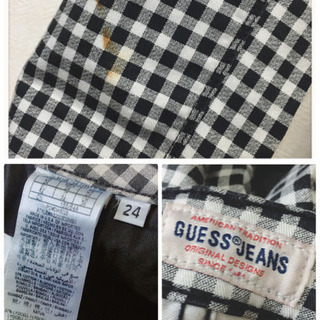 ご購入者様決定［GUESS ®️JEANS］ギンガムチェック  スキニー ストレートパンツ白黒 ご購入者様決定［GUESS ®️JEANS］ギンガムチェック スキニー