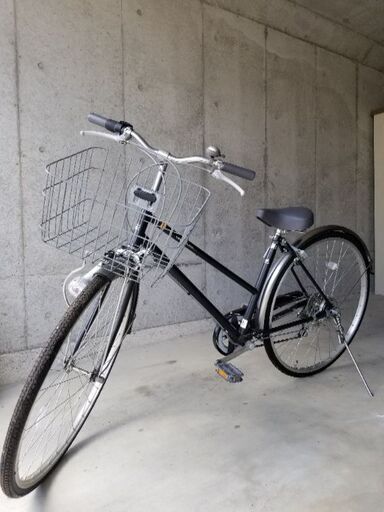 【引取限定】affiche シティサイクル 黒 前バスケット付き 自転車 ? 27インチ 黒 AFFICHE 引取限定】affiche シティサイクル 黒